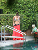 Sharlely Becker spent the day playing in the pool with her and Boris Becker's son Amadeus. Amadeus made a friend and Sharlely enjoyed some enthusiastic talk about todlers with his mother. Miami Beach, Fl