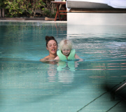 Sharlely Becker spent the day playing in the pool with her and Boris Becker's son Amadeus. Amadeus made a friend and Sharlely enjoyed some enthusiastic talk about todlers with his mother. Miami Beach, Fl