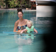 Sharlely Becker spent the day playing in the pool with her and Boris Becker's son Amadeus. Amadeus made a friend and Sharlely enjoyed some enthusiastic talk about todlers with his mother. Miami Beach, Fl