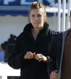 Maggie Grace on set in Santa Monica