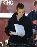 Maggie Grace on set in Santa Monica