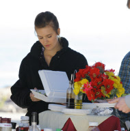 Maggie Grace on set in Santa Monica