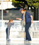 Marcia Cross Takes Her Daughters Ice Skating