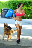 Brooke Burke Jogging in Malibu With Her Dog
