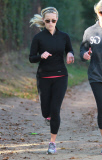 Actress REESE WITHERSPOON out jogging with a friend in Brentwood