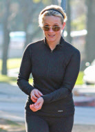Actress REESE WITHERSPOON out jogging with a friend in Brentwood