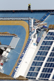 Bergungsarbeiten an dem havarierten Kreuzfahrtschiff Costa Concordia vor der Insel Giglio