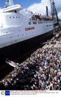 The Falklands War - The QE2 returns from the Falkland Islands, Southampton, Britain - 1982