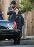 Lucy Liu's Hair Check On Southland Set