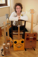Man creates guitars out of everyday objects and materials, Cannock, Staffordshire, Britain - 18 Jan 2012