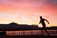 Sunrise on Brighton Beach, East Sussex, Britain - 17 Jan 2012