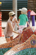 NAOMI WATTS, LIEV SCHREIBER with children SASHA and SAMUEL at Bronte