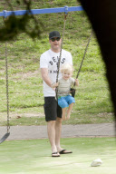 NAOMI WATTS, LIEV SCHREIBER with children SASHA and SAMUEL at Bronte