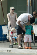NAOMI WATTS, LIEV SCHREIBER with children SASHA and SAMUEL at Bronte