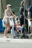 NAOMI WATTS, LIEV SCHREIBER with children SASHA and SAMUEL at Bronte