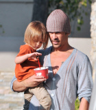 Colin Farrell Takes His Son out for Yogurt