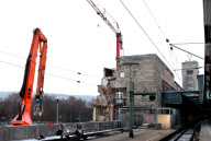 Abbruch des Südflügels des Stuttgarter Hauptbahnhofes