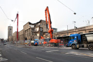 Abbruch des Südflügels des Stuttgarter Hauptbahnhofes