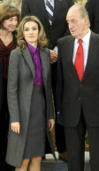 Los Reyes de Espa¿a Juan Carlos I y Sofia y los Principes de Asturias, Felipe y Letizia reciben en audiencia al Consejo de administracion del Patrimonio Nacional, en el Palacio de la Zarzuela, Madrid
