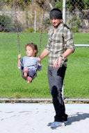Gabriel Aubry and Nahla Swing It at the Park