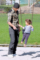Gabriel Aubry and Nahla Swing It at the Park