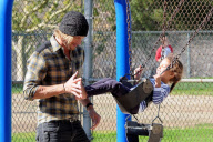 Gabriel Aubry and Nahla Swing It at the Park