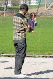 Gabriel Aubry and Nahla Swing It at the Park