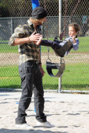 Gabriel Aubry and Nahla Swing It at the Park