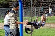Gabriel Aubry and Nahla Swing It at the Park