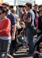 Sofia Coppola and Jason Bateman chat at The Farmers Market
