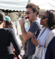 Sofia Coppola and Jason Bateman chat at The Farmers Market