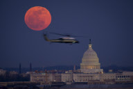 Full moon over US Capitol