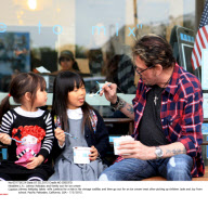 L.A.: Johnny Hallyday and family out for ice cream