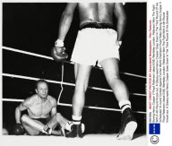 Boxing Henry Cooper V Floyd Patterson (dead 5/06) Wembley London. Patterson Won The Fight With A 4th Round Knock-out. A Glassy-eyed Henry Cooper Goes Down In The Third Round Of His Scheduled 10-round Contest Against Former World Champion Floyd Patter