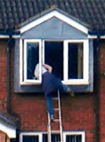Window cleaner filmed leaning into open bedroom window to steal credit card, Telford, Britain - 05 Feb 2012