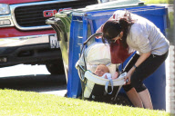 *EXCLUSIVE*  Selma Blair brings a sleepy Arthur home
