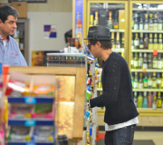 Zac Efron Stops by Gil Terner's Liquor Store