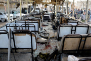Bürgerkrieg in Syrien: Schäden und Trümmer nach der Explosion einer Autobombe in Aleppo