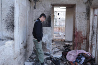 Bürgerkrieg in Syrien: Schäden und Trümmer nach der Explosion einer Autobombe in Aleppo
