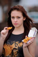17-year-old Stacey Irvine who has eaten nothing but McDonalds chicken nuggest since she was two, Birmingham, Britain - 24 Jan 2012