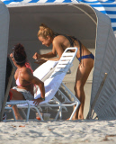 Chris Brown Enjoying A Day At The Beach With Friends