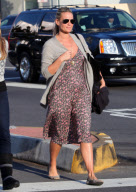 Molly Sims Showing Off Her Sonogram At Lunch