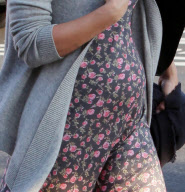 Molly Sims Showing Off Her Sonogram At Lunch