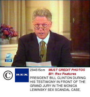 PRESIDENT BILL CLINTON DURING HIS TESTIMONY IN FRONT OF THE GRAND JURY IN THE MONICA LEWINSKY SEX SCANDAL CASE, WASHINGTON, AMERICA - 1998