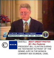 PRESIDENT BILL CLINTON DURING HIS TESTIMONY IN FRONT OF THE GRAND JURY IN THE MONICA LEWINSKY SEX SCANDAL CASE, WASHINGTON, AMERICA - 1998