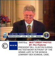 PRESIDENT BILL CLINTON DURING HIS TESTIMONY IN FRONT OF THE GRAND JURY IN THE MONICA LEWINSKY SEX SCANDAL CASE, WASHINGTON, AMERICA - 1998
