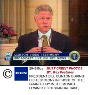 PRESIDENT BILL CLINTON DURING HIS TESTIMONY IN FRONT OF THE GRAND JURY IN THE MONICA LEWINSKY SEX SCANDAL CASE, WASHINGTON, AMERICA - 1998