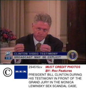 PRESIDENT BILL CLINTON DURING HIS TESTIMONY IN FRONT OF THE GRAND JURY IN THE MONICA LEWINSKY SEX SCANDAL CASE, WASHINGTON, AMERICA - 1998