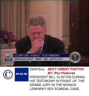 PRESIDENT BILL CLINTON DURING HIS TESTIMONY IN FRONT OF THE GRAND JURY IN THE MONICA LEWINSKY SEX SCANDAL CASE, WASHINGTON, AMERICA - 1998