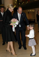 CPE/Prince Albert and Princess Charlene at Red Cross Graduation.